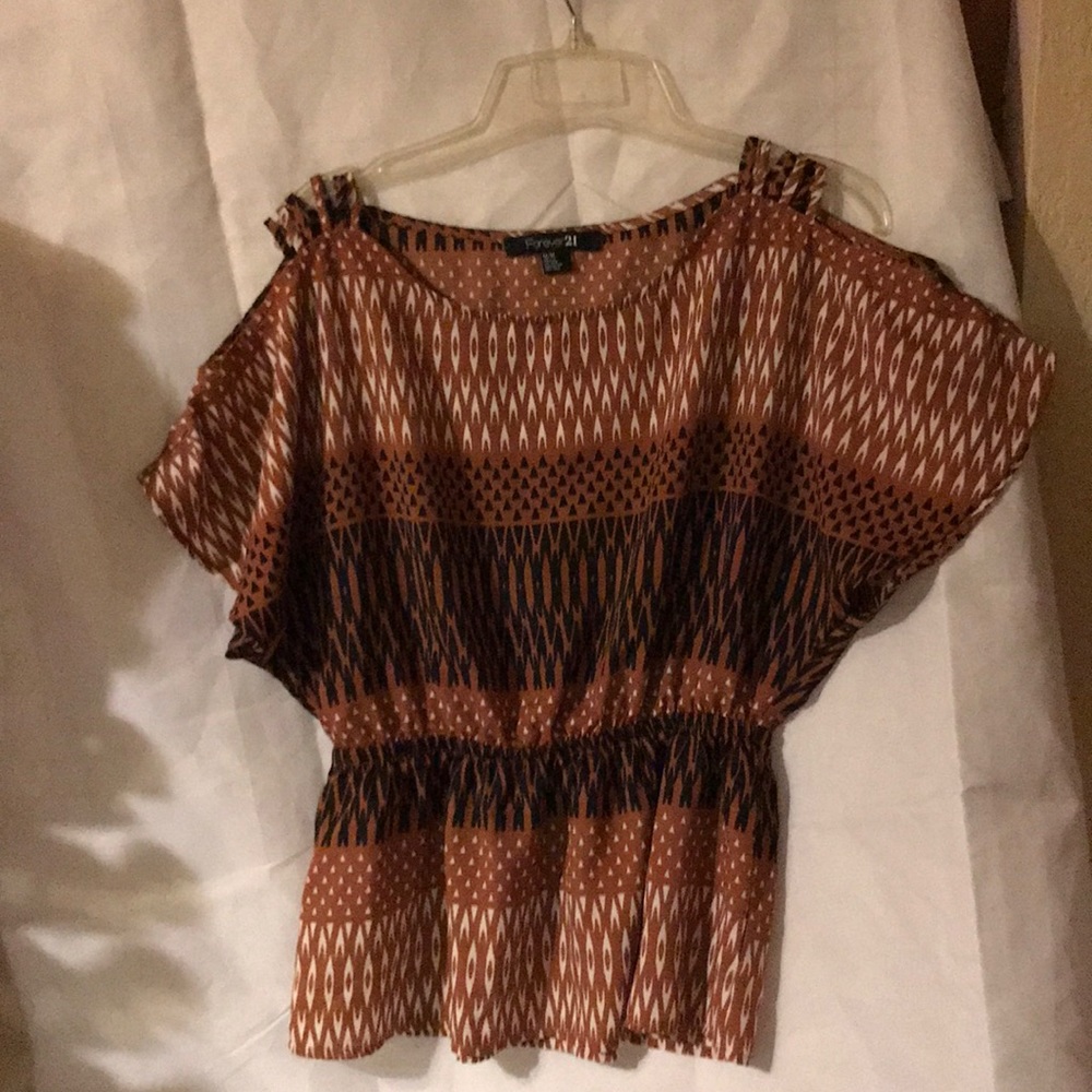 Forever 21,  blouse, Beautiful browns, Like new